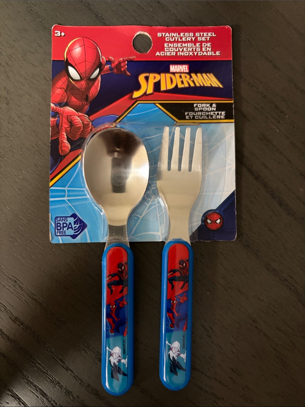 Marvel Spider-Man Red and Blue Kids Fork & Spoon Set